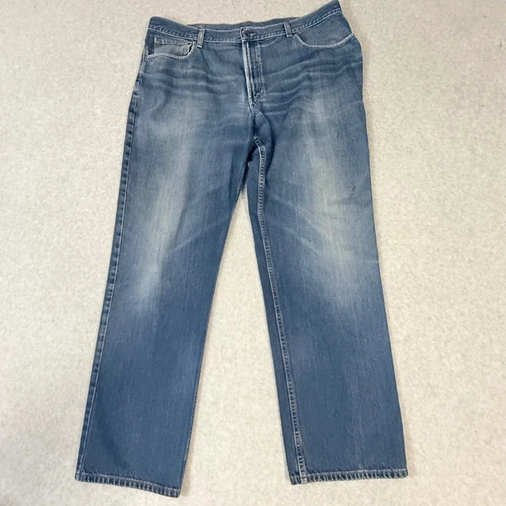 LL Bean Mens 42x34 Straight Leg Jeans Medium Wash Denim 100% Cotton OAAJ4